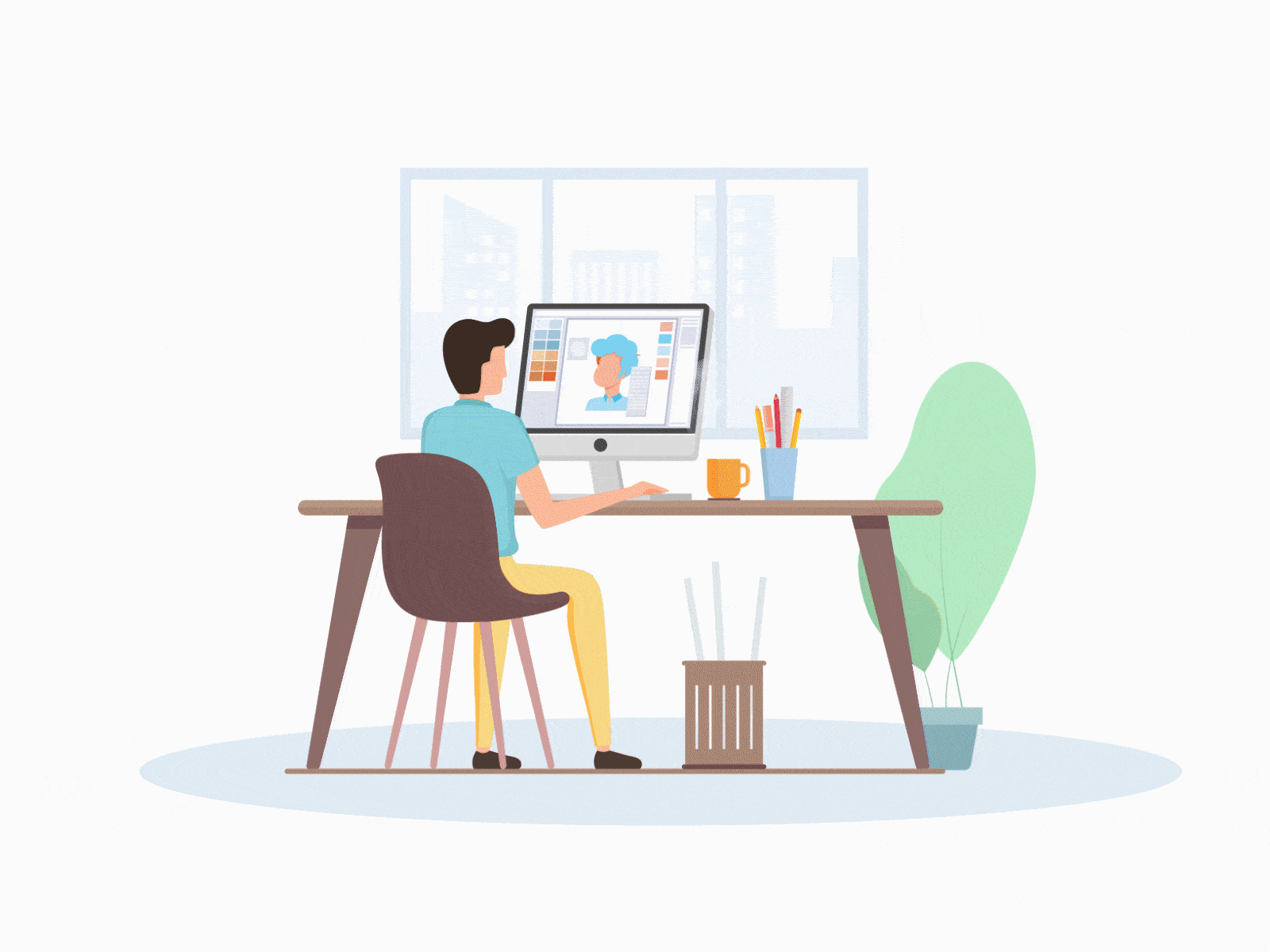 Cartoon Worker